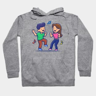 Couple Man And Woman Dancing With Music Hoodie